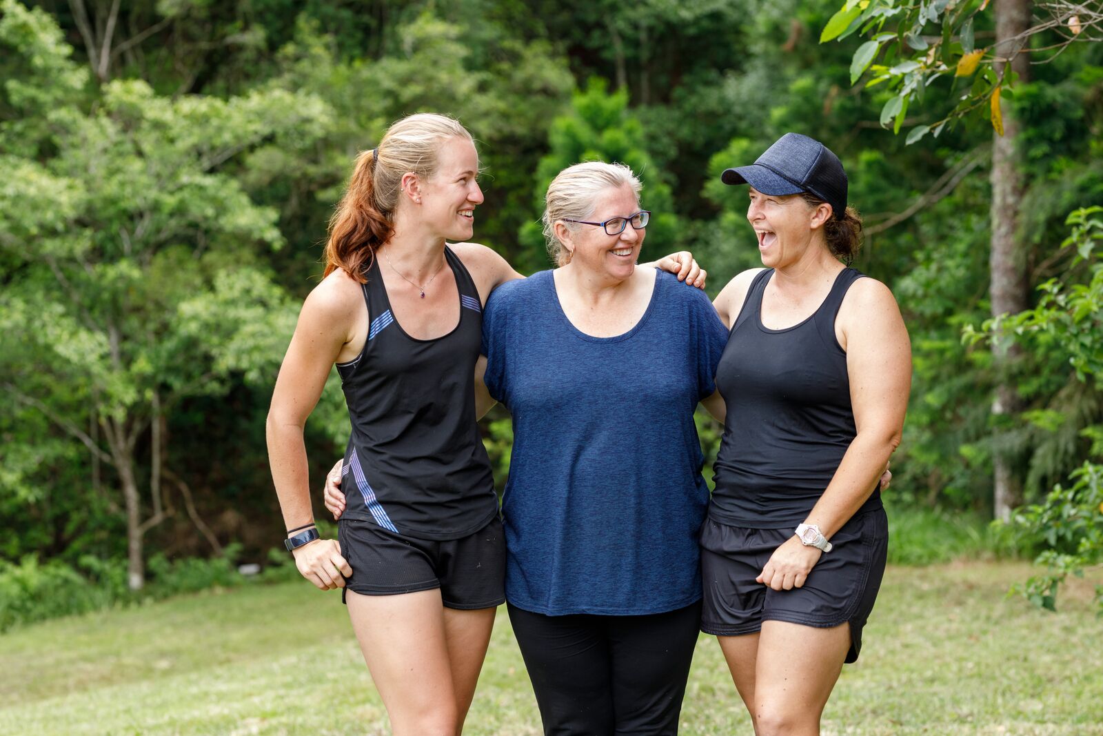 Mother and daughters staying fit with heart-healthy lifestyle